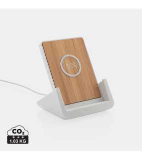Bezdrôtový stojanček Ontario 10W z FSC bambusu a RCS rABS > biela