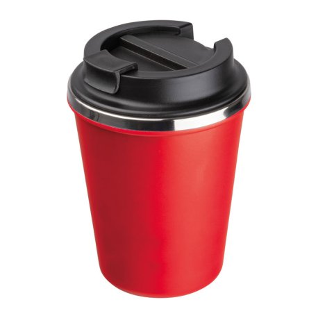 Dvojstenný pohár z nerezovej ocele, 350 ml > červená