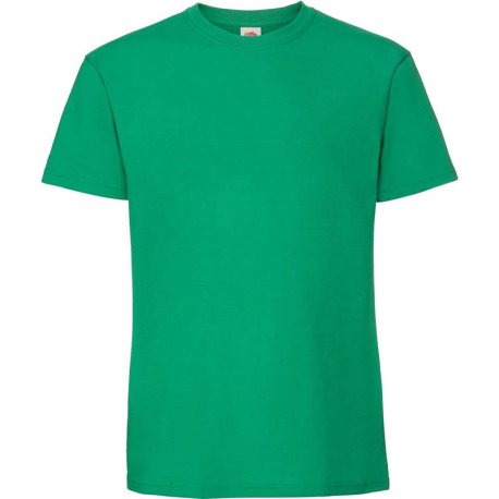 Pánske tričko(FRUIT OF THE LOOM Ringspun Premium T) > zelená(kelly) > S