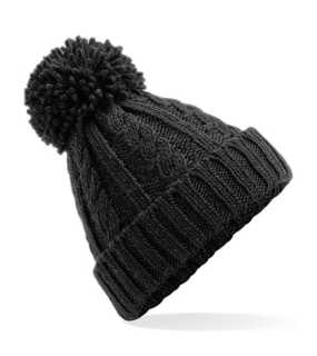 Unisex čiapka (Beechfield Cable Knit Melange Beanie) > čierna
