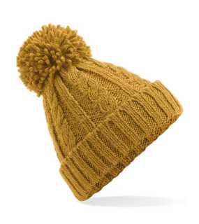 Unisex čiapka (Beechfield Cable Knit Melange Beanie) > žltá (mustard)