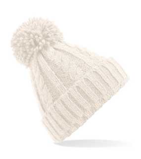 Unisex čiapka (Beechfield Cable Knit Melange Beanie) > béžová (oatmeal)