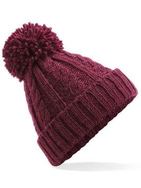 Unisex čiapka (Beechfield Cable Knit Melange Beanie) > črevená (burgundy)
