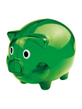 Plastová pokladnička prasiatko > zelená