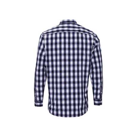 Pánska košeľa(PREMIER "MULLIGAN" CHECK-MENS COTTON ROLL SLEEVE SHIRT)>biela/modrá(navy)>S