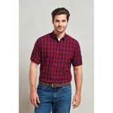 Pánska košeľa(PREMIER "MULLIGAN" CHECK-MENS COTTON ROLL SLEEVE SHIRT)>biela/modrá(navy)>S