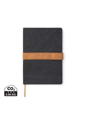 Zápisník VINGA Bosler A5 z RCS recykl. canvas > čierna