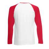 Pánske tričko (FRUIT OF THE LOOM Long Sleeve Baseball T ) > biela / červená > S