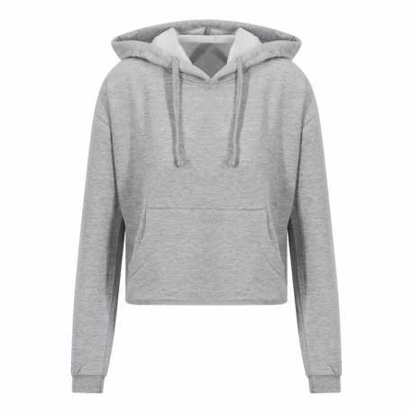 Dámska mikina (Just Hoods GIRLIE CROPPED HOODIE) > šedá (heather) > XS
