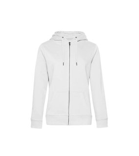 Dámska mikina (B&C QUEEN Zipped Hood)>biela>M
