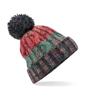 Unisex čiapka(BF Corkscrew Pom Pom Beanie)>čierna/zelená/červená(watermalon breeze)