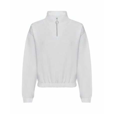 Dámska mikina (Just Hoods WOMEN'S CROPPED 1/4 ZIP SWEAT) > biela (arctic) > L