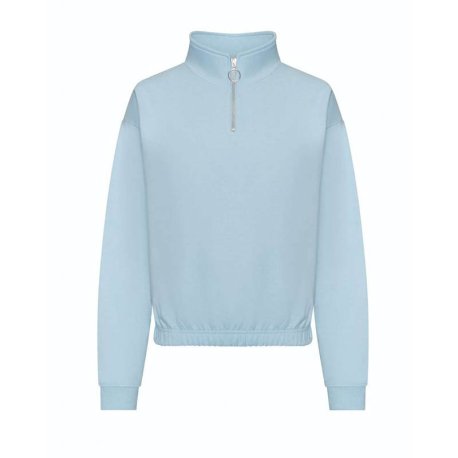Dámska mikina (Just Hoods WOMEN'S CROPPED 1/4 ZIP SWEAT) > modrá (sky) > L