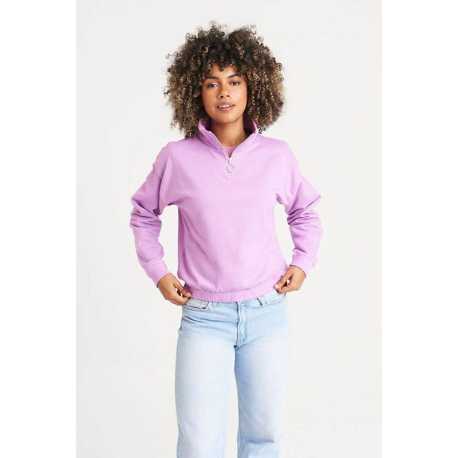 Dámska mikina (Just Hoods WOMEN'S CROPPED 1/4 ZIP SWEAT) > čierna (deep) > XL