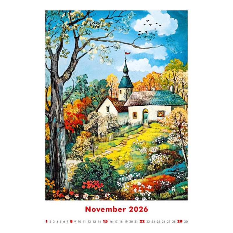 Nástenný kalendár (Art Naive 2026) - 31,5 x 52 cm