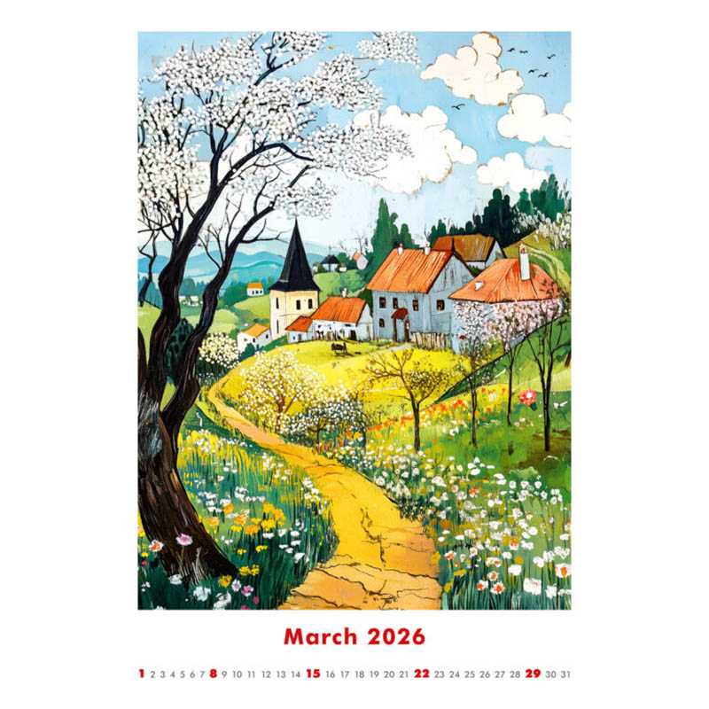 Nástenný kalendár (Art Naive 2026) - 31,5 x 52 cm