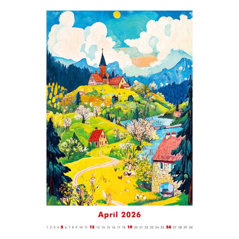 Nástenný kalendár (Art Naive 2026) - 31,5 x 52 cm