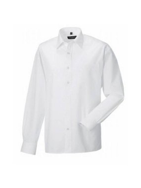 Pánska košeľa(Long Sleeve PolyCotton Easy Care Poplin RUSSELL) > biela > M