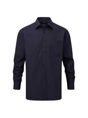 Pánska košeľa(Long Sleeve PolyCotton Easy Care Poplin RUSSELL)>modrá(french navy)>2XL
