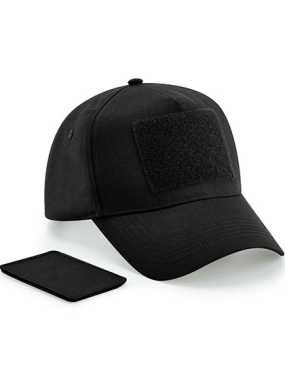 5 panelová unisex šiltovka (Beechfield Removable Patch 5 Panel Cap) > čierna