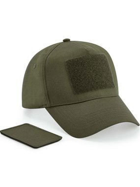 5 panelová unisex šiltovka (Beechfield Removable Patch 5 Panel Cap) > zelená (military)