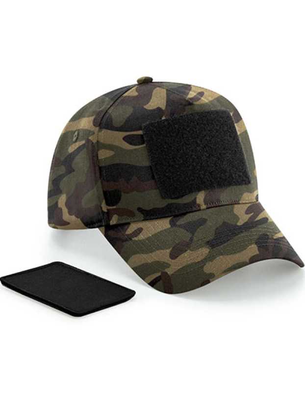 5 panelová unisex šiltovka (Beechfield Removable Patch 5 Panel Cap) > maskáčová (jungle)