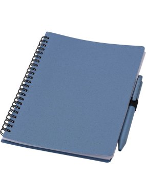 Zápisník z pšeničnej slamy s perom > modrá