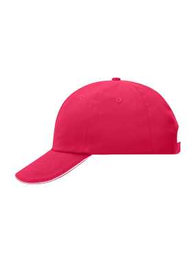 6 panelová šiltovka (MB 6 Panel Raver Sandwich Cap) > ružová / biela