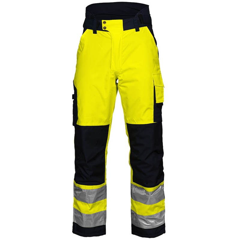Pánske nohavice (PROJOB PADDED TROUSERS HV EN ISO 20471) > žltá / modrá (navy) > 52