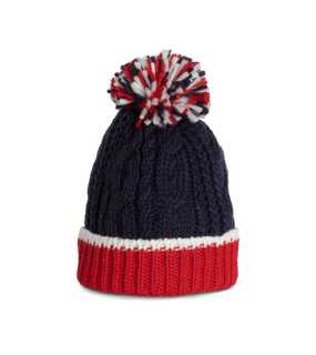 Zimná čiapka (K-UP KNITTED BEANIE) > červená / biela / modrá (navy)