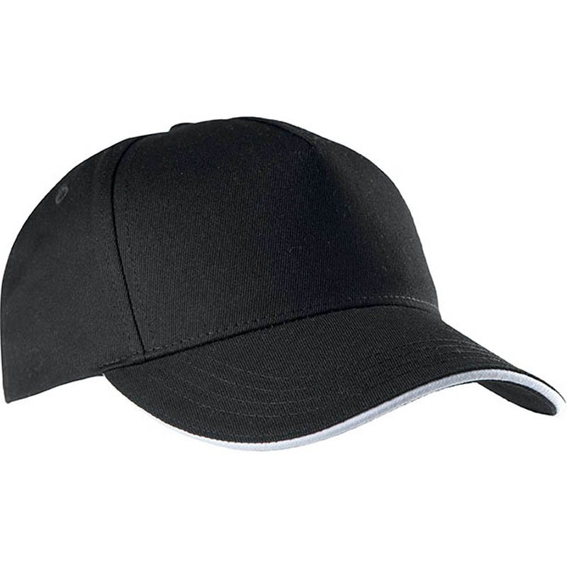 5 panelová šiltovka (K-UP SANDWICH PEAK CAP - 5 PANELS) > čierna / biela