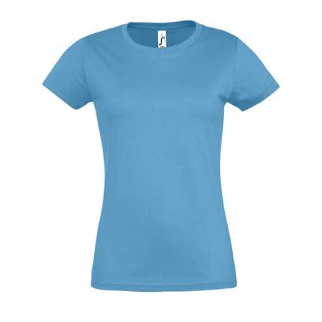 Dámske tričko (SOLS IMPERIAL WOMAN ROUND COLLAR T-SHIRT) > modrá (aqua) > S