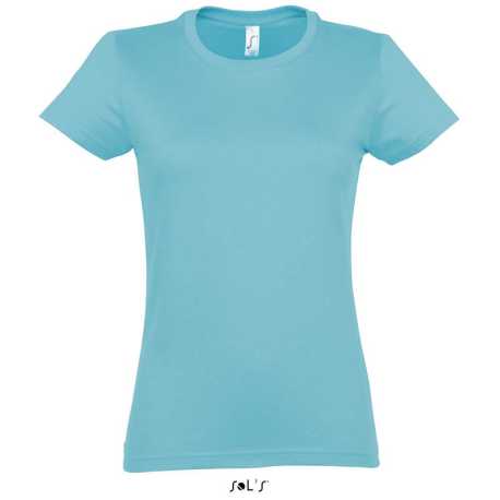 Dámske tričko (SOLS IMPERIAL WOMAN ROUND COLLAR T-SHIRT) > modrá (atoll) > S