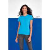 Dámske tričko (SOLS IMPERIAL WOMAN ROUND COLLAR T-SHIRT) > modrá (carribean) > M