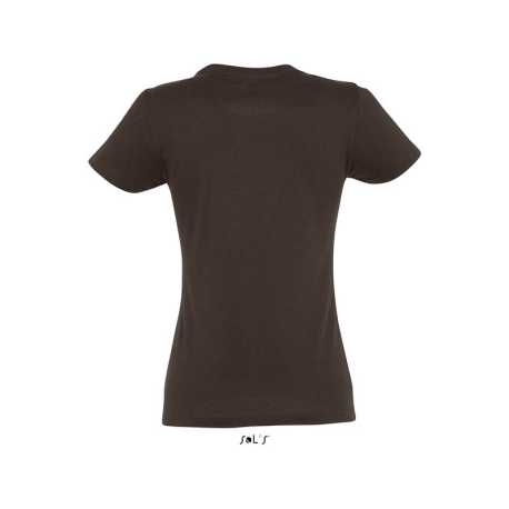 Dámske tričko (SOLS IMPERIAL WOMAN ROUND COLLAR T-SHIRT) > hnedá (chocolate) > XL