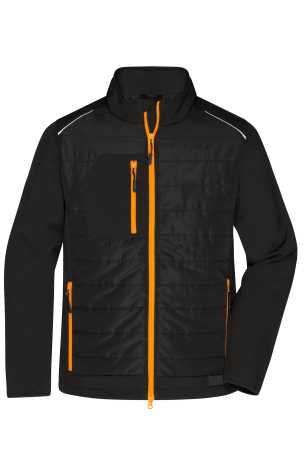 Pánska bunda (DAIBER Mens Hybrid Jacket) > čierna / oranžová (neon) > 4XL