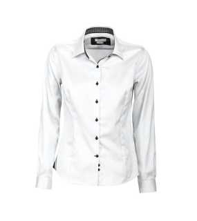Dámska košeľa (James Harvest SHIRT RED BOW 20 LADIES) > biela / čierna > S