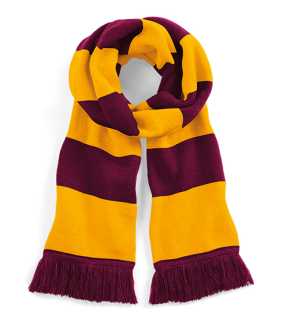 Unisex šál (Beechfield Stadium Scarf) > červená (burgundy) / zlatá