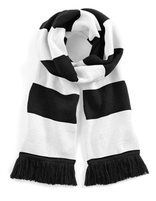 Unisex šál (Beechfield Stadium Scarf) > čierna / biela