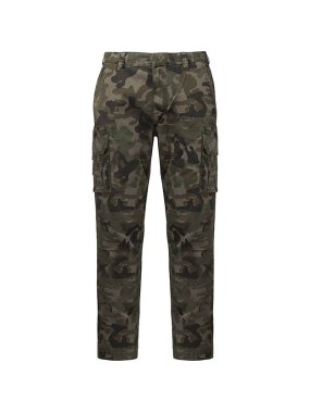 Pánske nohavice (Kariban MEN'S MULTIPOCKET TROUSERS) > zelená (olive camouflage) > 48