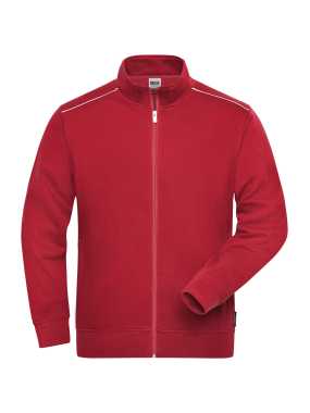 Pánska mikina (JN Mens Workwear Sweat-Jacket SOLID) > červená > L