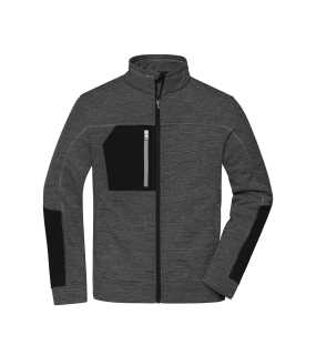 Pánska bunda (DAIBER Mens Structure Fleece Jacket)>čierna (melange)/čierna/strieborná>L
