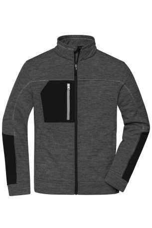 Pánska bunda (DAIBER Mens Structure Fleece Jacket)>čierna (melange)/čierna/strieborná>L