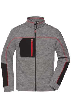 Pánska bunda (DAIBER Mens Structure Fleece Jacket) > šedá (carbon) / čierna / červená > XS