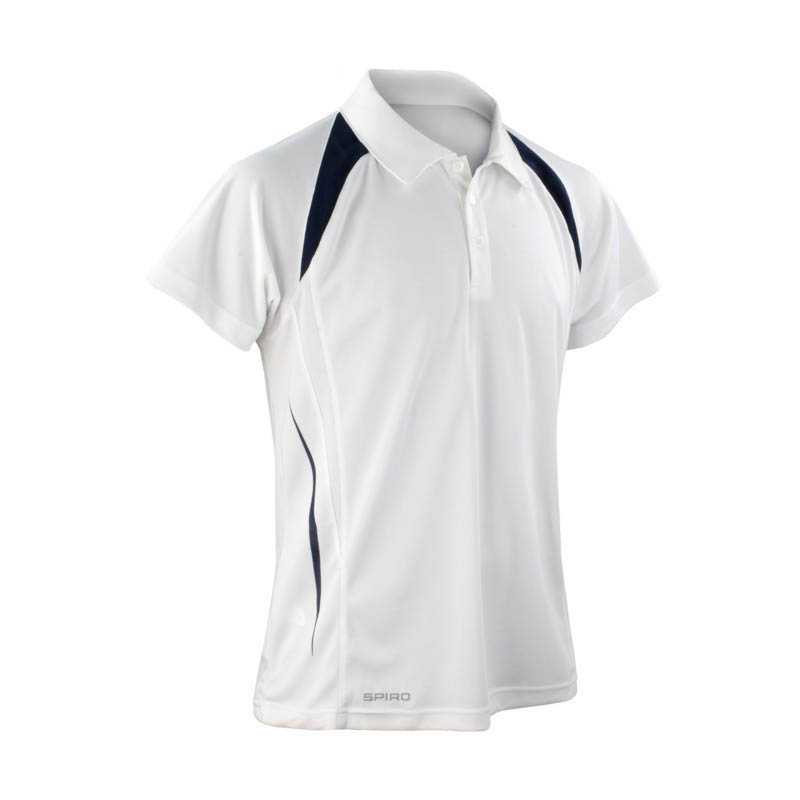 Pánska polokošeľa (SPIRO MENS TEAM SPIRIT POLO SHIRT) > biela / modrá (navy) > S