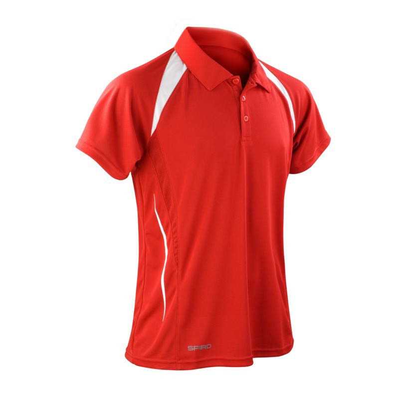 Pánska polokošeľa (SPIRO MENS TEAM SPIRIT POLO SHIRT) > červená / biela > S
