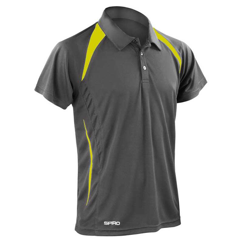 Pánska polokošeľa (SPIRO MENS TEAM SPIRIT POLO SHIRT) > šedá / žltá (lime) > S