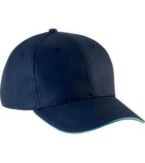 6 panelová šiltovka (K-UP SANDWICH PEAK CAP - 6 PANELS )>modrá (navy) / modrá (sky)