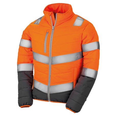 Dámska bunda(RESULT SAFEGUARD WOMENS SOFT PADDED SAFETY JACKET)>oranžová / šedá>M
