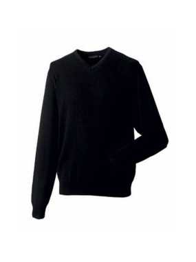 Pánsky sveter(V-Neck Knitted RUSSELL) > čierna > XS